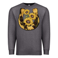 Charcoal Heather horseshoe sunflower camouflage Premium Sweatshirt - AdoDesignShop