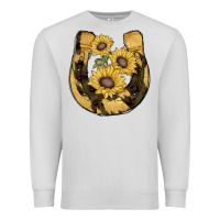 Dove Grey horseshoe sunflower camouflage Premium Sweatshirt - AdoDesignShop
