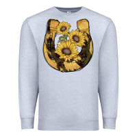 Heather Grey horseshoe sunflower camouflage Premium Sweatshirt - AdoDesignShop