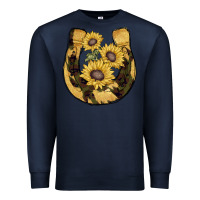 Navy horseshoe sunflower camouflage Premium Sweatshirt - AdoDesignShop