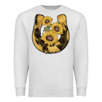 Oatmeal Heather horseshoe sunflower camouflage Premium Sweatshirt - AdoDesignShop