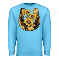 Ocean Blue horseshoe sunflower camouflage Premium Sweatshirt - AdoDesignShop