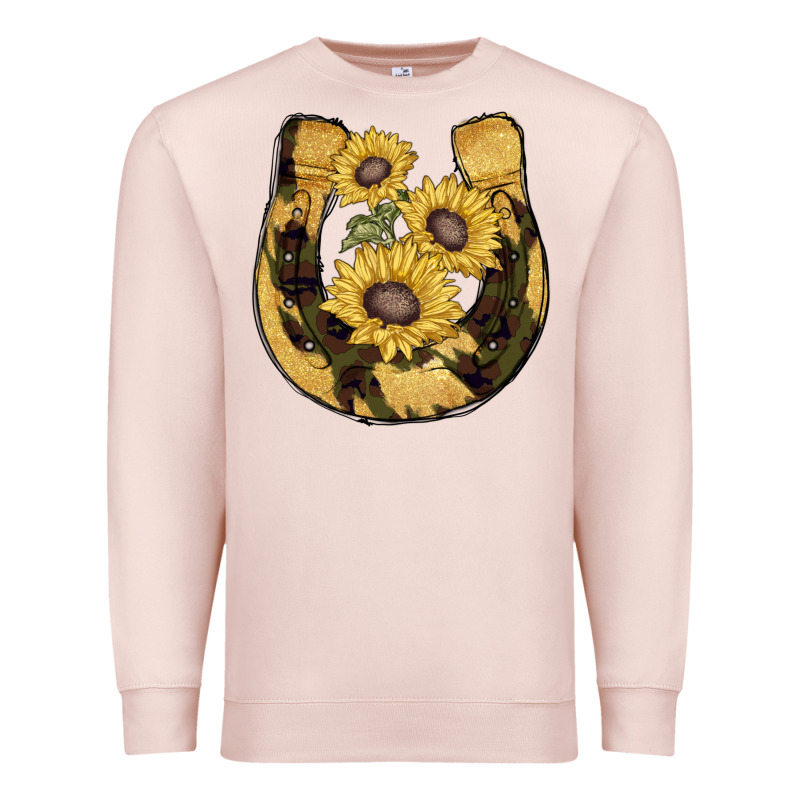 Horseshoe Sunflower Camouflage Premium Sweatshirt by AdoDesignShop | Teevron