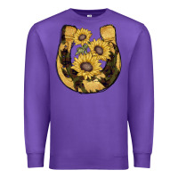Purple horseshoe sunflower camouflage Premium Sweatshirt - AdoDesignShop