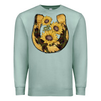 Seafoam horseshoe sunflower camouflage Premium Sweatshirt - AdoDesignShop