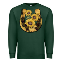 Sports Green horseshoe sunflower camouflage Premium Sweatshirt - AdoDesignShop