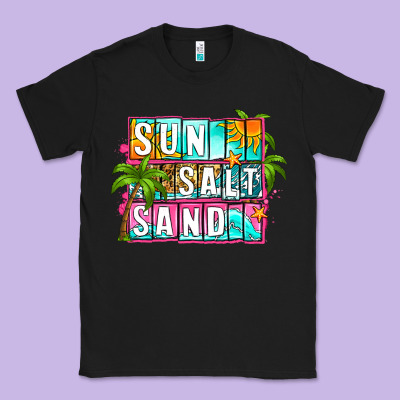 Sun Salt Sand Summer Classic Tee Designed By Zillion Design Studio