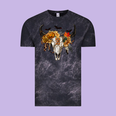 Vintage Tee Halloween Bull Skull