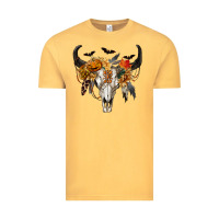 Vintage Mustard Halloween Bull Skull Vintage Tee - RanaPortraitStore