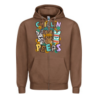 Chestnut Chillin with my peeps Easter Zipper Hoodie - OliviaCreatesArt