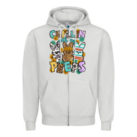 Dove Grey Chillin with my peeps Easter Zipper Hoodie - OliviaCreatesArt