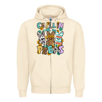 Sandshell Chillin with my peeps Easter Zipper Hoodie - OliviaCreatesArt