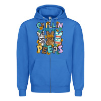 True Royal Chillin with my peeps Easter Zipper Hoodie - OliviaCreatesArt