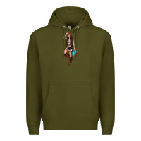 Army Green western cowgirl Premium Hoodie - NancyCooperArtShop