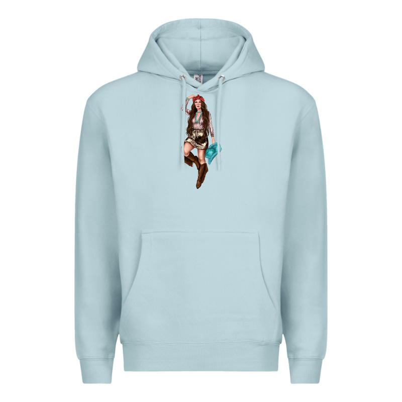 Western Cowgirl Premium Hoodie by NancyCooperArtShop | Teevron