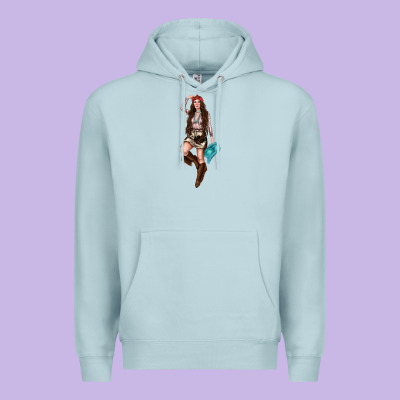 Western Cowgirl Premium Hoodie Designed By Nancycooperartshop