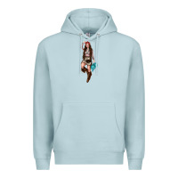Blue Mist western cowgirl Premium Hoodie - NancyCooperArtShop