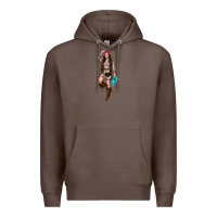 Coffee western cowgirl Premium Hoodie - NancyCooperArtShop