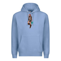 Colony Blue western cowgirl Premium Hoodie - NancyCooperArtShop