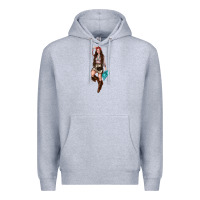 Heather Grey western cowgirl Premium Hoodie - NancyCooperArtShop