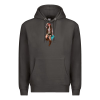 Smoke western cowgirl Premium Hoodie - NancyCooperArtShop