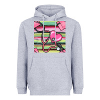 Heather Grey Nurse Stethoscope Seamless Pattern Heavyweight Hoodie - BundleAndBundleShop