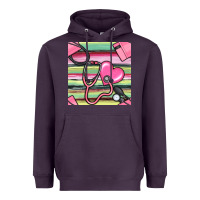 Nurse Stethoscope Seamless Pattern Heavyweight Hoodie | Teevron
