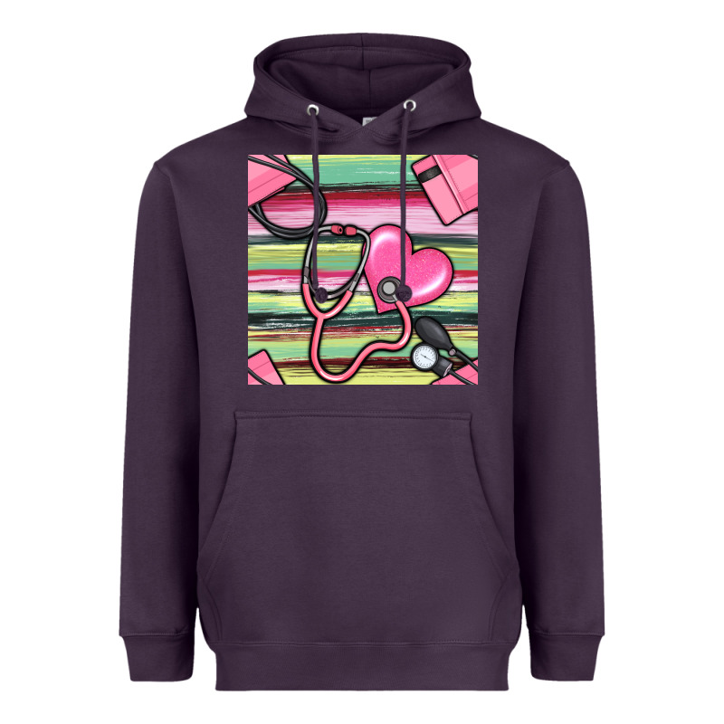 Nurse Stethoscope Seamless Pattern Heavyweight Hoodie by BundleAndBundleShop | Teevron