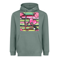 Sage Nurse Stethoscope Seamless Pattern Heavyweight Hoodie - BundleAndBundleShop