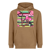 Toasted Coconut Nurse Stethoscope Seamless Pattern Heavyweight Hoodie - BundleAndBundleShop