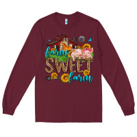 Burgundy farm sweet farm Long Sleeve Tee - Zillion Design Studio