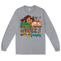 Heather Grey farm sweet farm Long Sleeve Tee - Zillion Design Studio