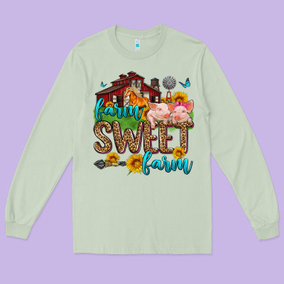 Farm Sweet Farm Long Sleeve Tee Designed By Zillion Design Studio