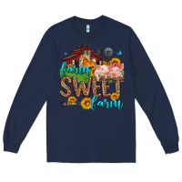 Navy farm sweet farm Long Sleeve Tee - Zillion Design Studio