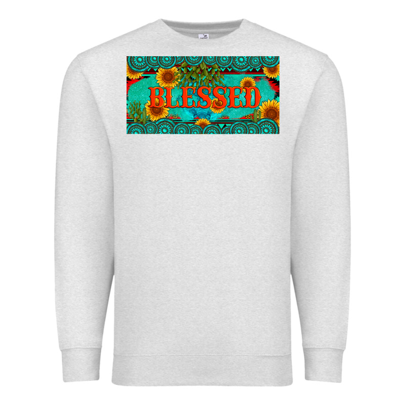 Blessed Turquoise Gemstone Cactus And Sunflower Licanse Plate Premium Sweatshirt by Artiststas | Teevron