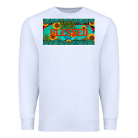White blessed turquoise gemstone cactus and sunflower licanse plate Premium Sweatshirt - Artiststas