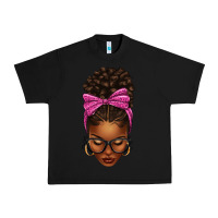 Black afro messy bun pink leopard bow Urban Heavy Tee - texasbilliewilder