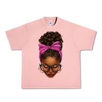 Salmon afro messy bun pink leopard bow Urban Heavy Tee - texasbilliewilder