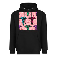 Black Medicine Seamless Pattern Heavyweight Hoodie - BundleAndBundleShop