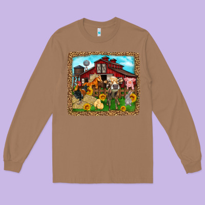 Farm Life Long Sleeve Tee Designed By Zillion Design Studio