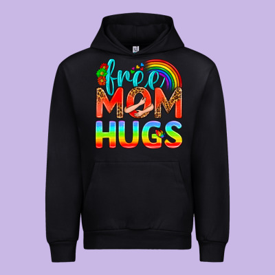 Pride Lgbtq Free Mom Hugs Urban Hoodie Designed By Bundleandbundleshop