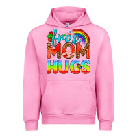 Fuchsia Pink Pride LGBTQ Free Mom Hugs Urban Hoodie - BundleAndBundleShop