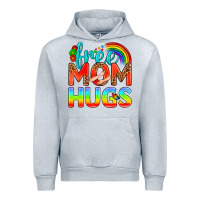 Heather Grey Pride LGBTQ Free Mom Hugs Urban Hoodie - BundleAndBundleShop