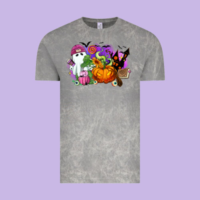 Vintage Tee Halloween ghost and jack o lantern