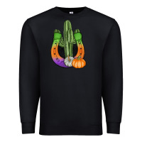 Black horseshoe halloween cactus Premium Sweatshirt - AdoDesignShop