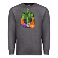 Charcoal Heather horseshoe halloween cactus Premium Sweatshirt - AdoDesignShop