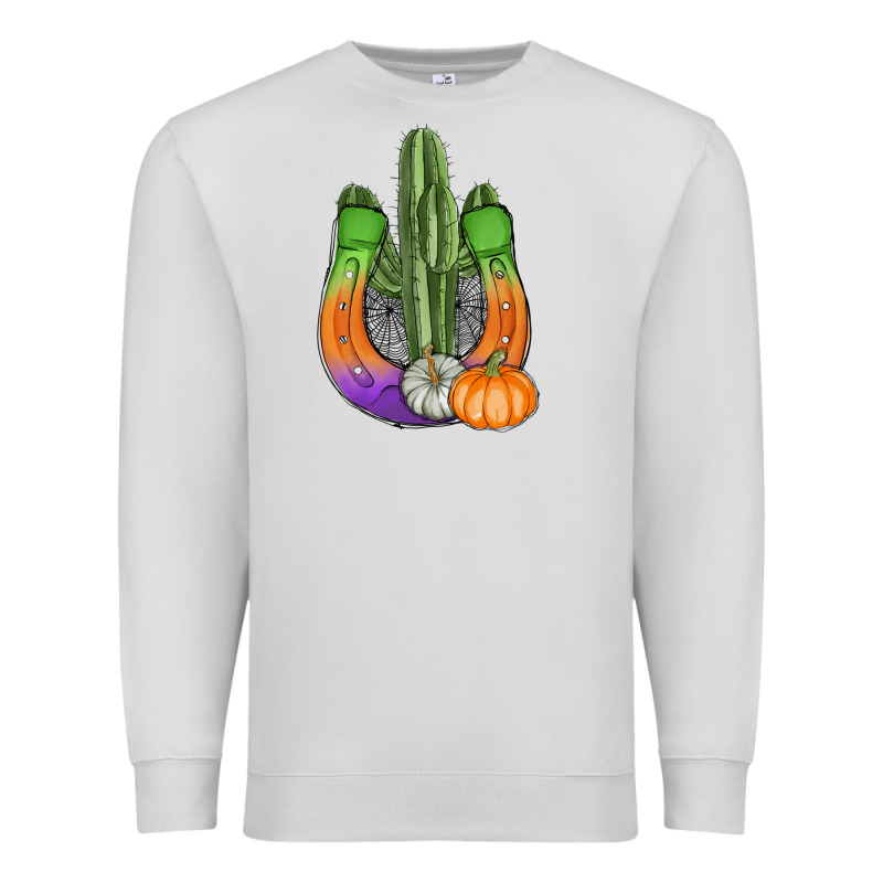Horseshoe Halloween Cactus Premium Sweatshirt by AdoDesignShop | Teevron