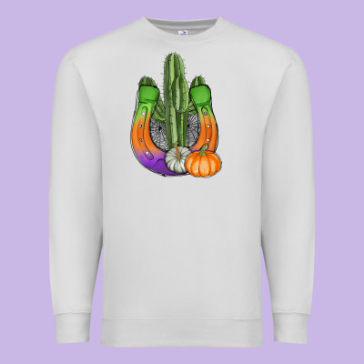 Horseshoe Halloween Cactus Premium Sweatshirt Designed By Adodesignshop