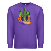Purple horseshoe halloween cactus Premium Sweatshirt - AdoDesignShop