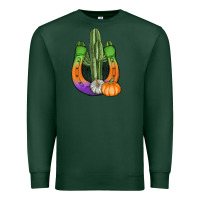 Sports Green horseshoe halloween cactus Premium Sweatshirt - AdoDesignShop